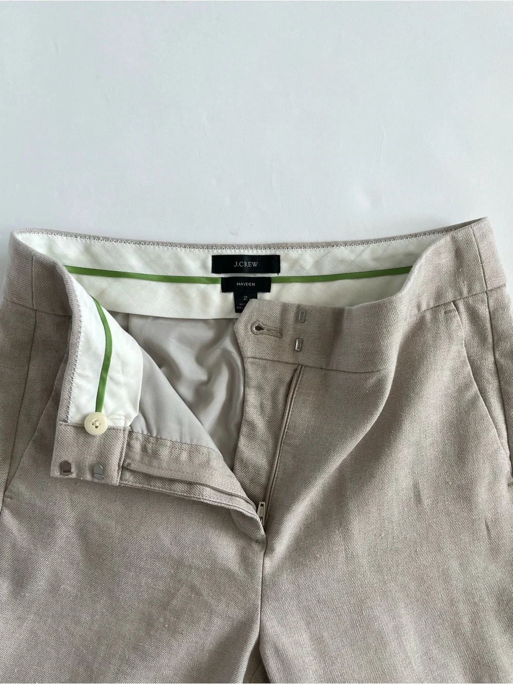 J. Crew Linen-Blend Light Taupe Hayden Dress Pants